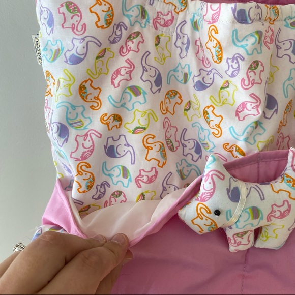 Elephant Print and Pink Tote Bag - Picture 6 of 12